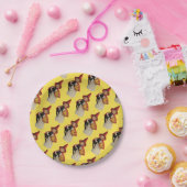 古いファッションドハロウィーン、黒猫と魔女の少女 ペーパープレート (パーティー)