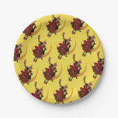 古いファッションドハロウィーン、黒猫の魔女 ペーパープレート (正面)