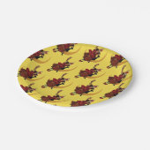 古いファッションドハロウィーン、黒猫の魔女 ペーパープレート (アングル)