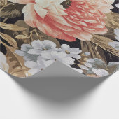 古いファッションドバラフローラ ラッピングペーパー (角)