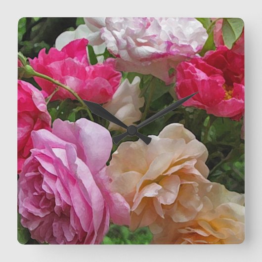 古いファッションドバラ時計 スクエア壁時計 (正面)