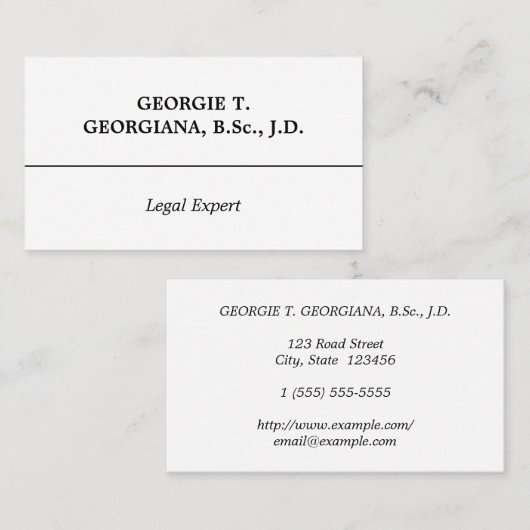 古いファッションドビジ伝統的ネスカード 名刺 (正面/裏面)