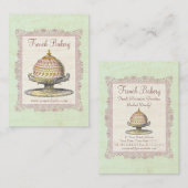 古いファッションドフランスのベーカリーヴィンテージ 名刺 (正面/裏面)