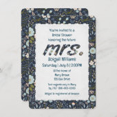 古いファッションドフローラデザインブライダルシャワー 招待状 (正面/裏面)