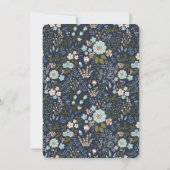 古いファッションドフローラデザインブライダルシャワー 招待状 (裏面)