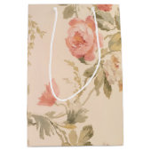 古いファッションドフローラ壁紙 ミディアムペーパーバッグ (正面)