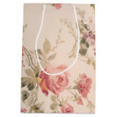 古いファッションドフローラ壁紙 ミディアムペーパーバッグ (裏面)