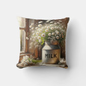 古いファッションドミルク缶とデイジー クッション (正面)