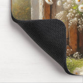 古いファッションドミルク缶とデイジー マウスパッド (コーナー)