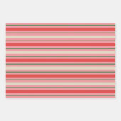 古いファッションドレトロクリスマスストライプパタンピンク ラッピングペーパーシート (正面3)