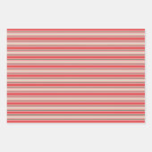 古いファッションドレトロクリスマスストライプパタンピンク ラッピングペーパーシート (正面2)