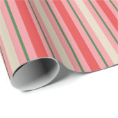 古いファッションドレトロクリスマスストライプパタンピンク ラッピングペーパー (ロールコーナー)