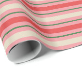 古いファッションドレトロクリスマスストライプパタンピンク ラッピングペーパー (ロールコーナー)