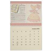 古いファッションドヴィンテージキルトパターンブロック カレンダー (1月 2026)