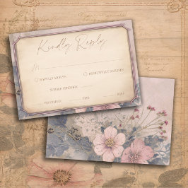 古いファッションドヴィンテージダイヤモンドウェディングRSVPカード 出欠カード