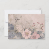 古いファッションドヴィンテージダイヤモンドウェディングRSVPカード 出欠カード (裏面)