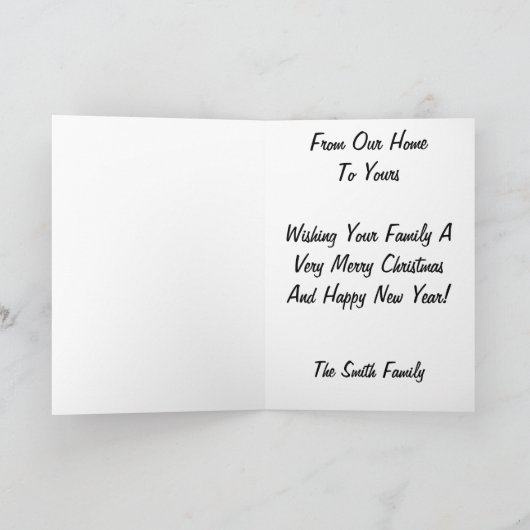 古いファッションドヴィンテージホームクリスマスカード シーズンカード (内部)