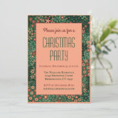 古いファッションドヴィンテージ伝統的クリスマスパーティー 招待状 (スタンド正面)
