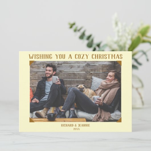 古いファッションドヴィンテージ写真クリスマスカード シーズンカード (スタンド正面)