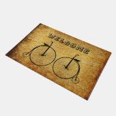 古いファッションドヴィンテージ自転車カップル歓迎 ドアマット (アングル)