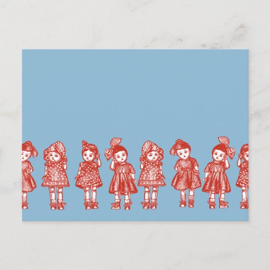 古いファッションド人形 ポストカード (正面)