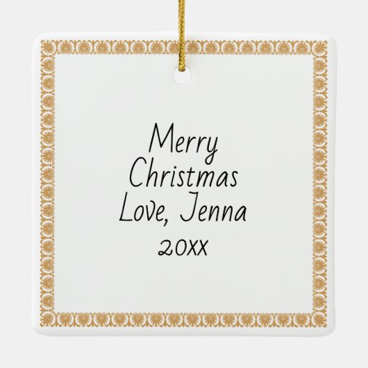 古いファッションド列車とヴィンテージの冬のシーン セラミックオーナメント (裏面)