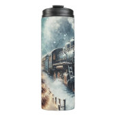 古いファッションド列車とヴィンテージの冬のシーン タンブラー (正面)