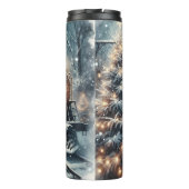 古いファッションド列車とヴィンテージの冬のシーン タンブラー (裏面)