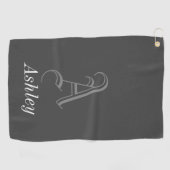 古いファッションド名前をカスタムするとイニシャル ゴルフタオル (横)