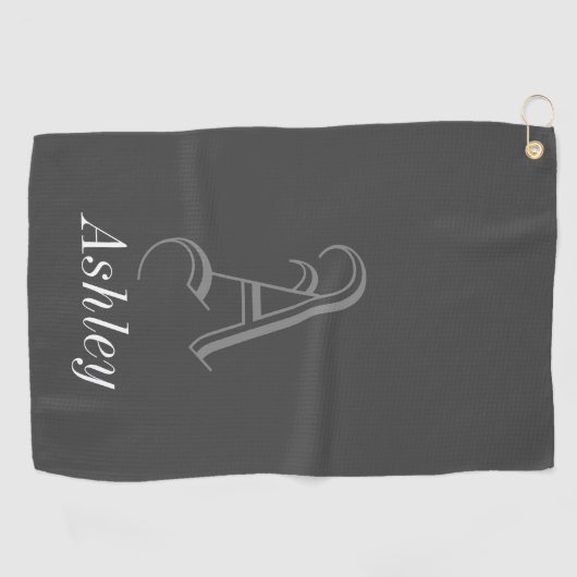 古いファッションド名前をカスタムするとイニシャル ゴルフタオル (横)