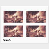 古いファッションド塔 長方形シール (シート)