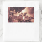 古いファッションド塔 長方形シール (バッグ)