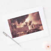 古いファッションド塔 長方形シール (封筒)