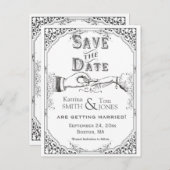 古いファッションド式ビクトリアン日付を保存 案内ポストカード (正面/裏面)