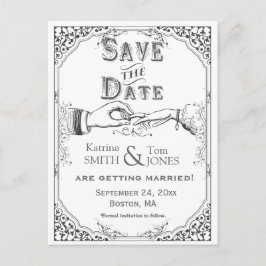 古いファッションド式ビクトリアン日付を保存 案内ポストカード