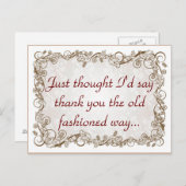 古いファッションド感謝していお葉書 ポストカード (正面/裏面)