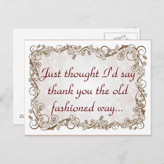 古いファッションド感謝していお葉書 ポストカード (正面/裏面)