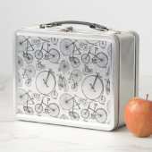 古いファッションド自転車カスタム背景色 メタルランチボックス (インサイチュ)