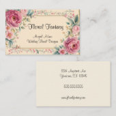 古いファッションド花と枠 名刺 (正面/裏面)