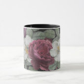 古いファッションド花 マグカップ (中央)