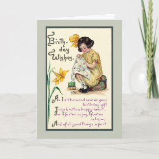 古いファッションド誕生日の願い カード