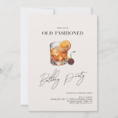 古いファッションド誕生日 |カクテルパーティー 招待状 (正面)