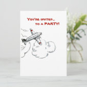 古いファッションド飛行機スケッチ 招待状 (スタンド正面)