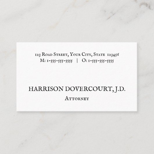 古いファッションド、伝統的スタイル名刺 名刺 (正面)