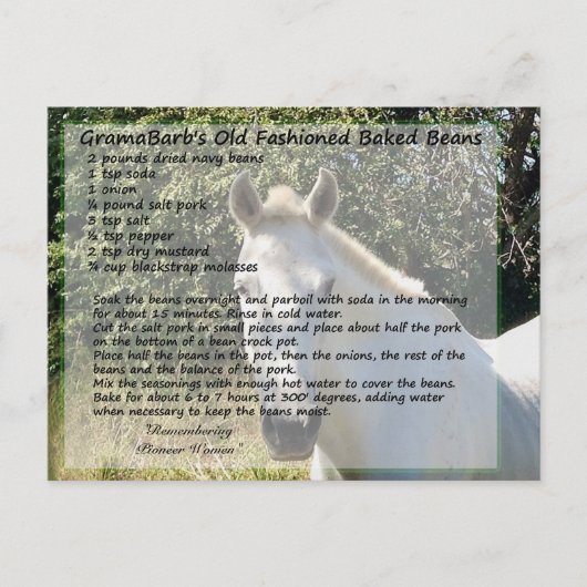 古いファッションドBeans焼いたレシピ ポストカード (正面)