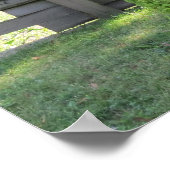 古いファッションランプのポストぶら下がったの花 ポスター (角)