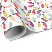 古いファッション電球のクリスマスライトストリング ラッピングペーパー (ロールコーナー)