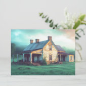 古いファームステッドカラフルサマーモーニングタイムレスアート シーズンカード (スタンド正面)