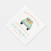 古いファームトラックにカボチャ秋ベビーシャワー スタンダードランチョンナプキン (角)