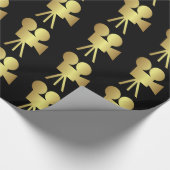 古いフィルムカメラ金属金ゴールドギフトラップ ラッピングペーパー (角)